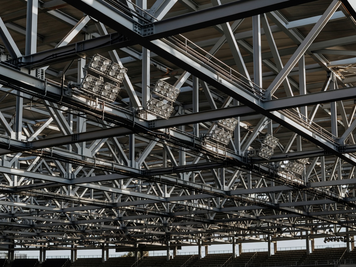 Industrial stadium steel truss and floodlight engineering structure