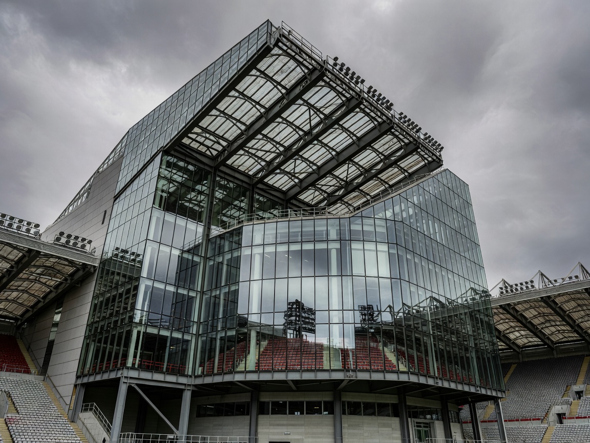 Newcastle United St James Park towering glass and steel stands